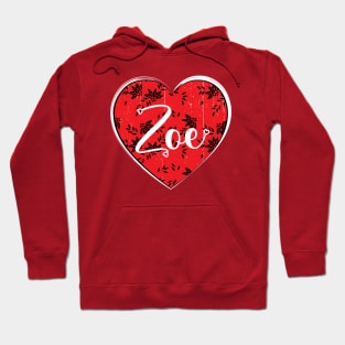 I Love Zoe First Name I Heart Zoe Hoodie